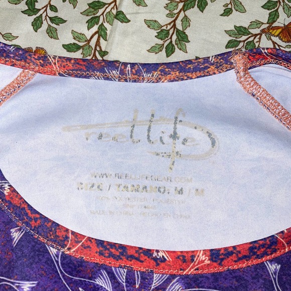 Women’s Reel Life fish mandala long sleeve active wear summer top - Picture 8 of 9